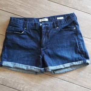 Dark wash cuffed Jean shorts